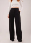 Yüksek Bel Bol Paça Krep iyah Pantolon