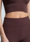 Yüksek Bel Fitilli Tayt  Kahverengi