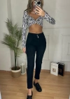 Yüksek Bel Likralı Jean Pantolon 90 Cm