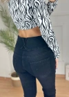 Yüksek Bel Likralı Jean Pantolon 90 Cm