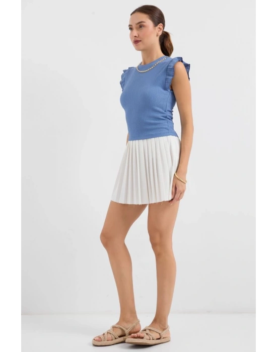 0430 Örme Bluz  İndigo