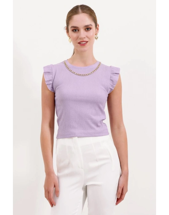 0430 Örme Bluz  Lila