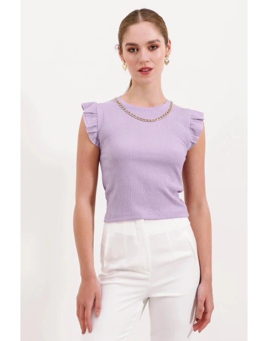 0430 Örme Bluz  Lila