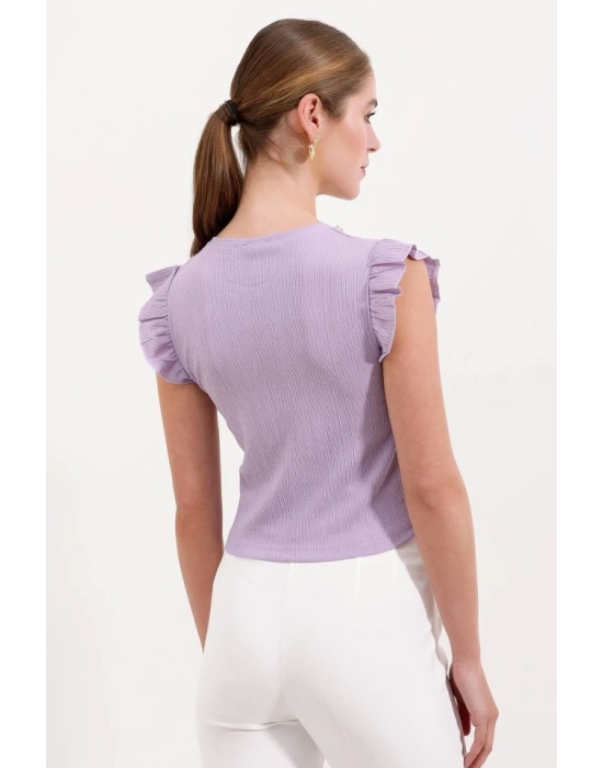 0430 Örme Bluz  Lila
