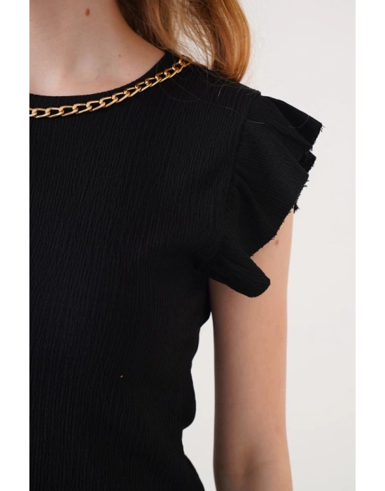 0430 Örme Bluz  Siyah