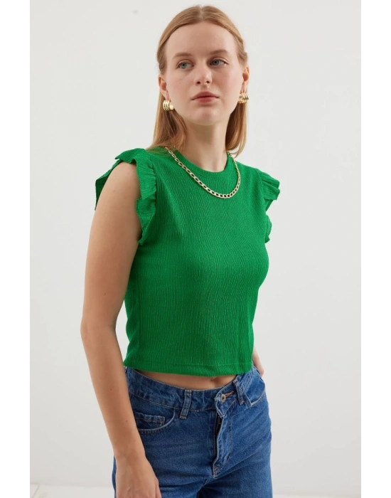 0430 Örme Bluz  Yeşil