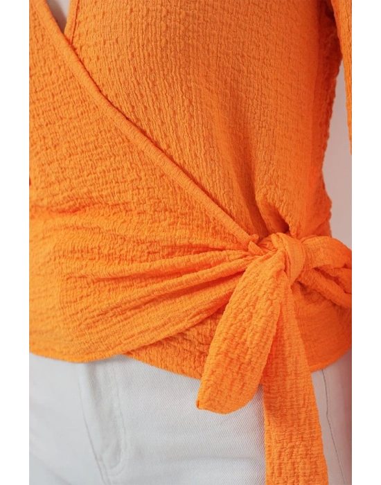 0441 Anvelop Örme Bluz  Turuncu