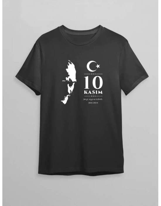 10 Kasım Atatürk Baskılı Tshirt  iyah
