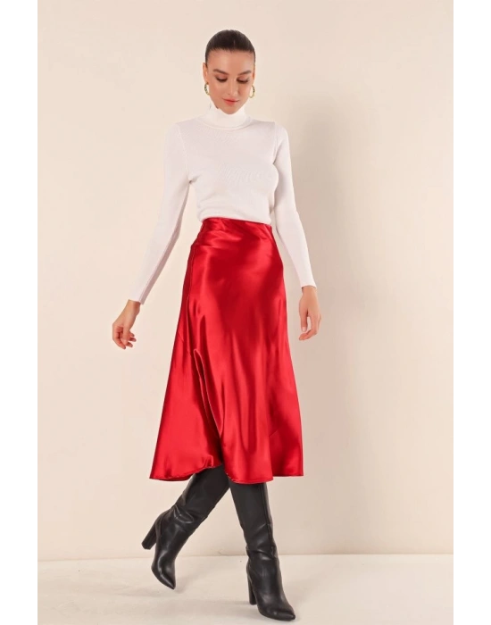 15806 Saten Etek  Bordo