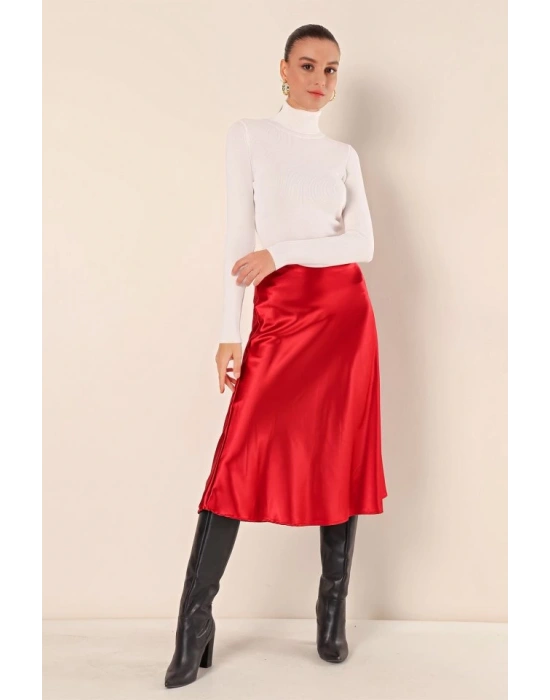 15806 Saten Etek  Bordo