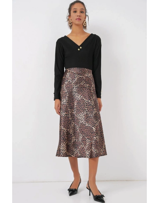 15806 Saten Etek  Kahverengi