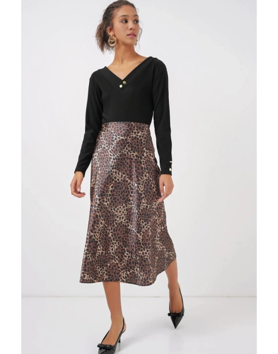 15806 Saten Etek  Kahverengi