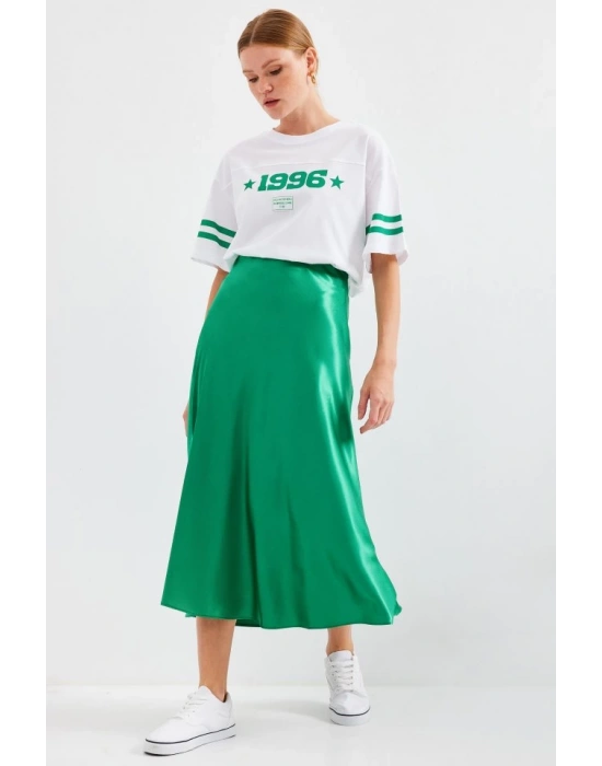15806 Saten Etek  Yeşil