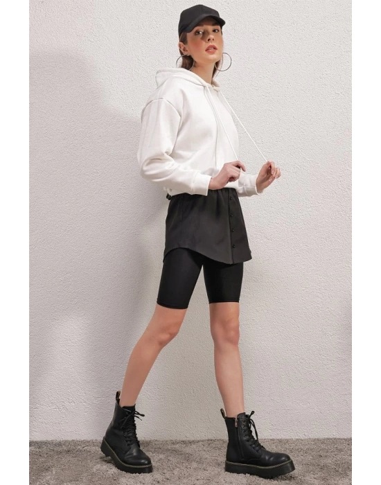 1888 Sweatshirt Kazak Altı Gömlek Etek  Siyah