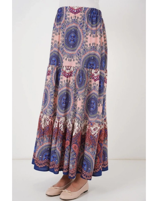 1898 Desenli Uzun Etek  Saks