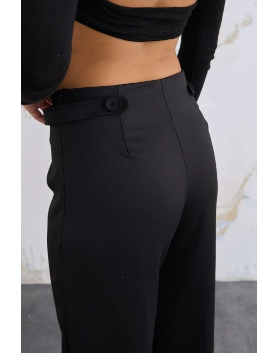 220 Gr Ni̇kol Yüksek Bel Arka Apolet Kemer Detayli Palazzo Pantolon