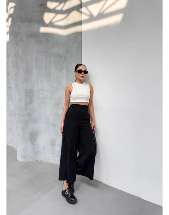 230 Gr Poly Viscose Full Lycra Metal Toka Aksesuarli Pantolon