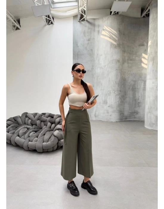 230 Gr Poly Viscose Full Lycra Metal Toka Aksesuarli Pantolon