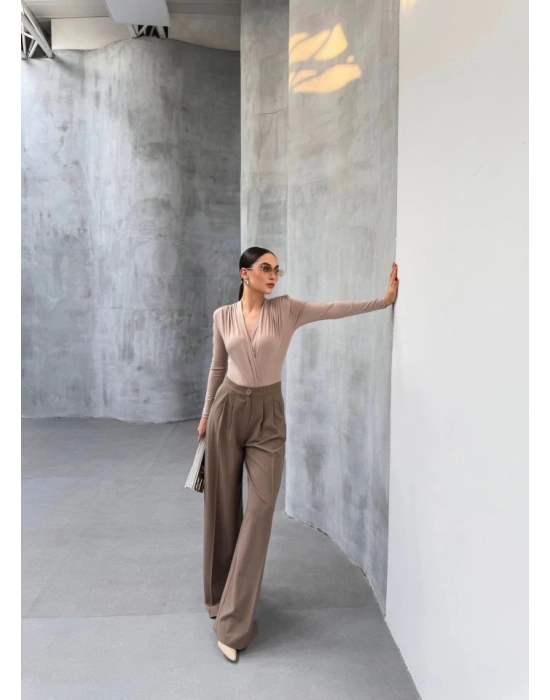 230 Gr Poly Viscose Full Lycra Pi̇leli̇ Palazzo Pantolon