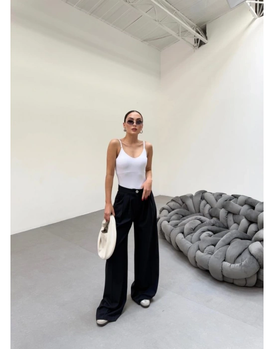 230 Gr Poly Viscose Full Lycra Pi̇leli̇ Palazzo Pantolon