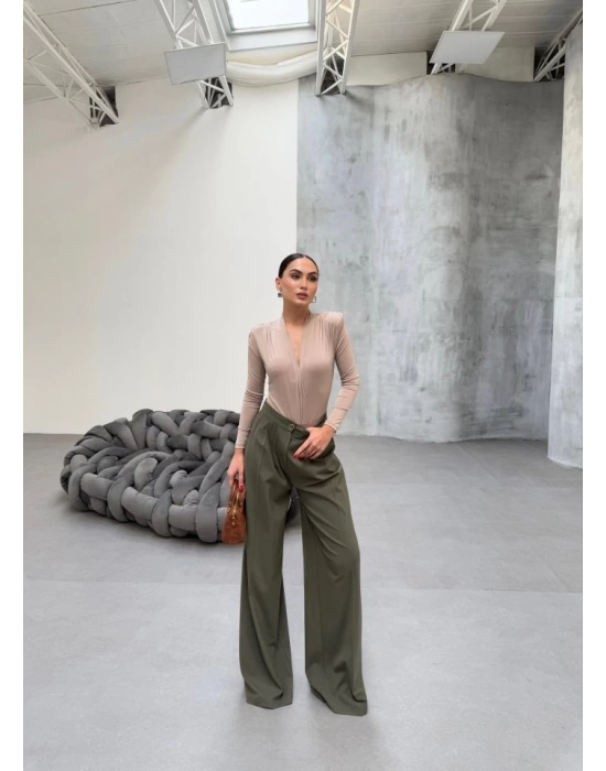 230 Gr Poly Viscose Full Lycra Pi̇leli̇ Palazzo Pantolon