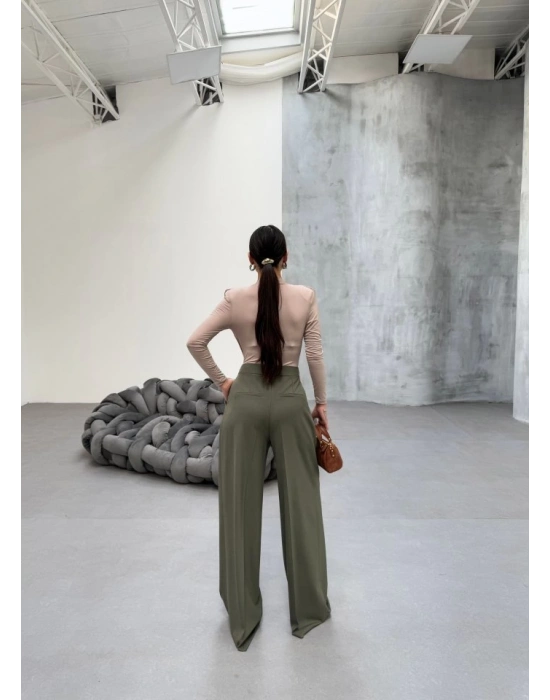 230 Gr Poly Viscose Full Lycra Pi̇leli̇ Palazzo Pantolon