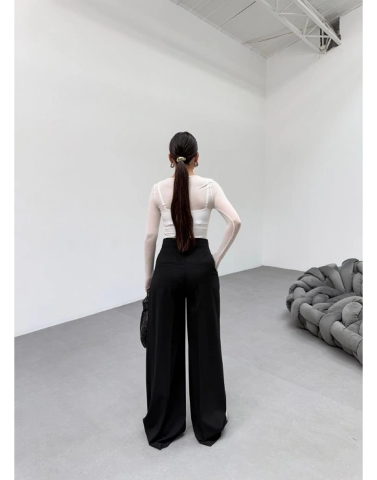 230 Gr Poly Viscose Full Lycra Pi̇leli̇ Palazzo Pantolon