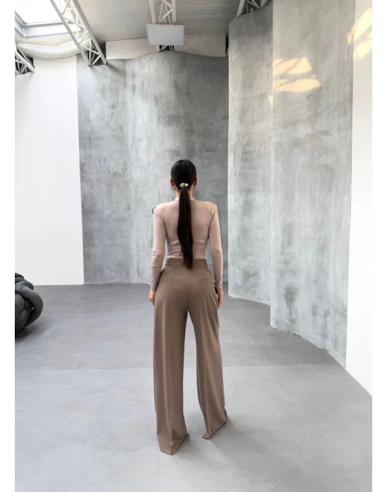 230 Gr Poly Viscose Full Lycra Pi̇leli̇ Palazzo Pantolon