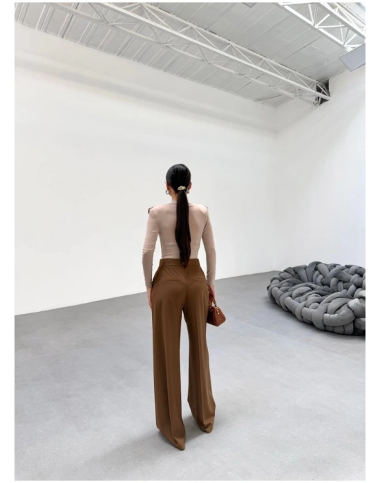 230 Gr Poly Viscose Full Lycra Pi̇leli̇ Palazzo Pantolon