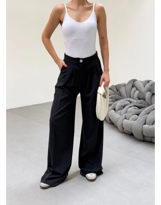 230 Gr Poly Viscose Full Lycra Pi̇leli̇ Palazzo Pantolon