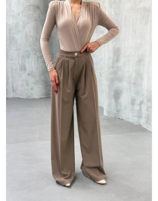 230 Gr Poly Viscose Full Lycra Pi̇leli̇ Palazzo Pantolon