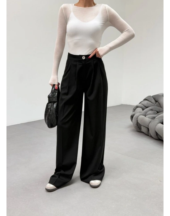 230 Gr Poly Viscose Full Lycra Pi̇leli̇ Palazzo Pantolon