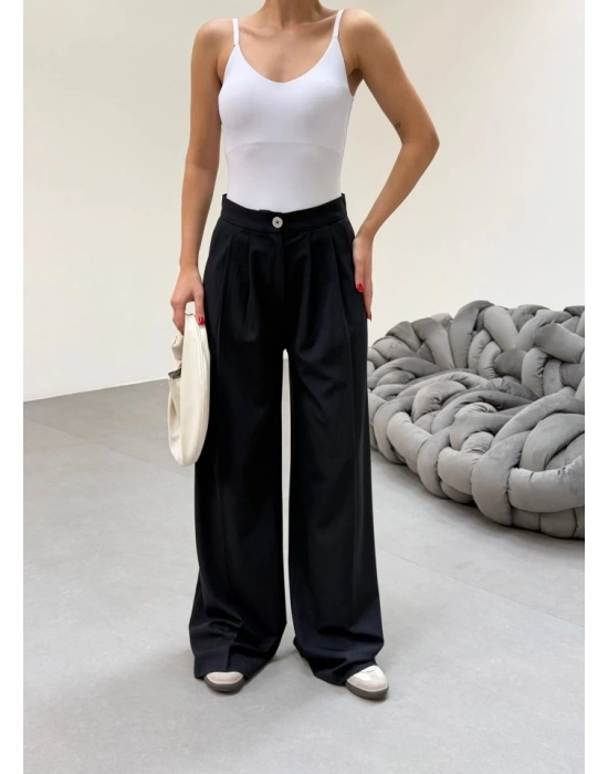 230 Gr Poly Viscose Full Lycra Pi̇leli̇ Palazzo Pantolon