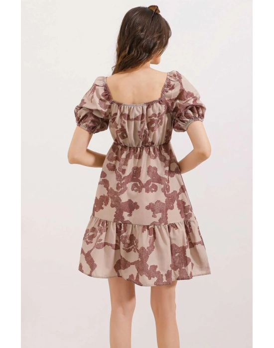 2351 Kloş Poplin Elbise  D.Gül Kurusu