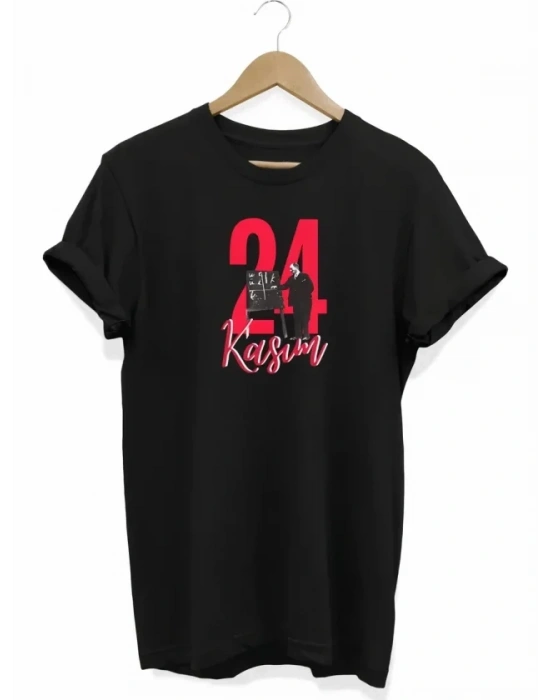 24 Kasım Öğretmenler Günü Öğretmen Hediyesi Baskılı Oversize Tshirt  iyah
