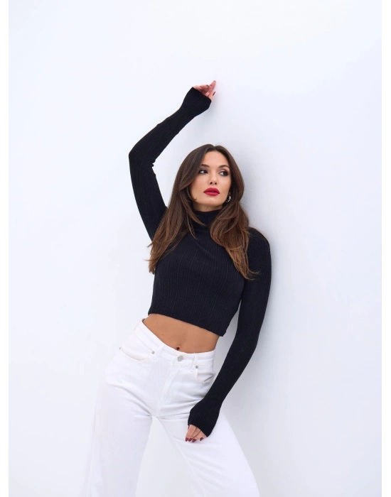 42231 TRİKO BALIKÇI KAZAKSİYAH