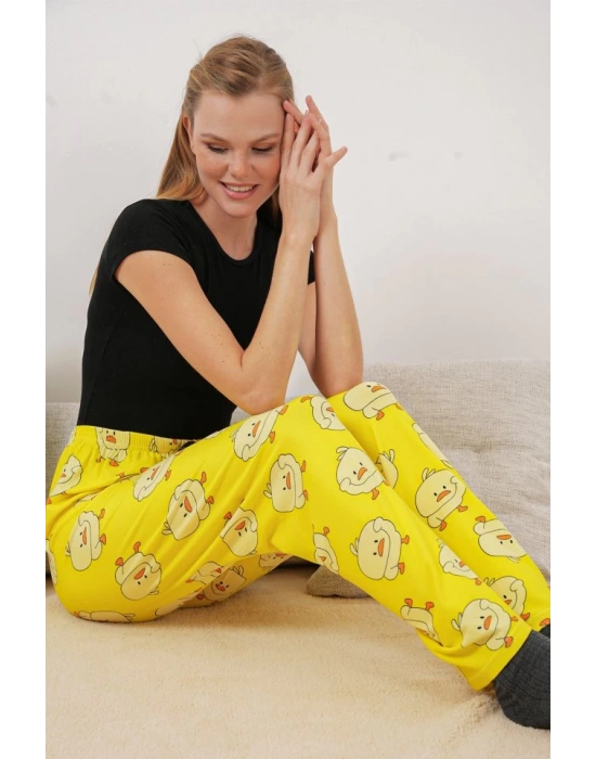 4323 Desenli Pijama Altı  Sarı