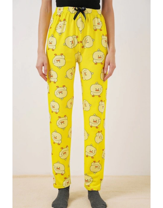 4323 Desenli Pijama Altı  Sarı