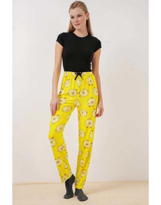 4323 Desenli Pijama Altı  Sarı