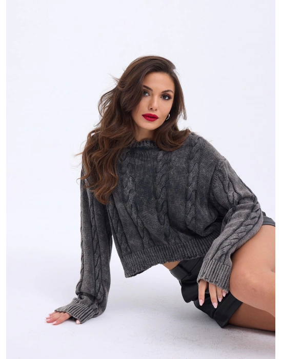 43331 TRİKO SAÇ ÖRGÜ KAZAKANTRASİT