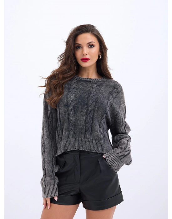 43331 TRİKO SAÇ ÖRGÜ KAZAKANTRASİT