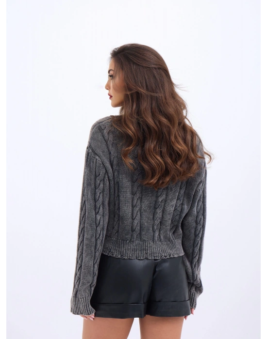 43331 TRİKO SAÇ ÖRGÜ KAZAKANTRASİT