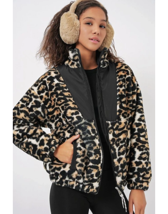 5194 Peluş Mont Ceket  C. Kahverengi