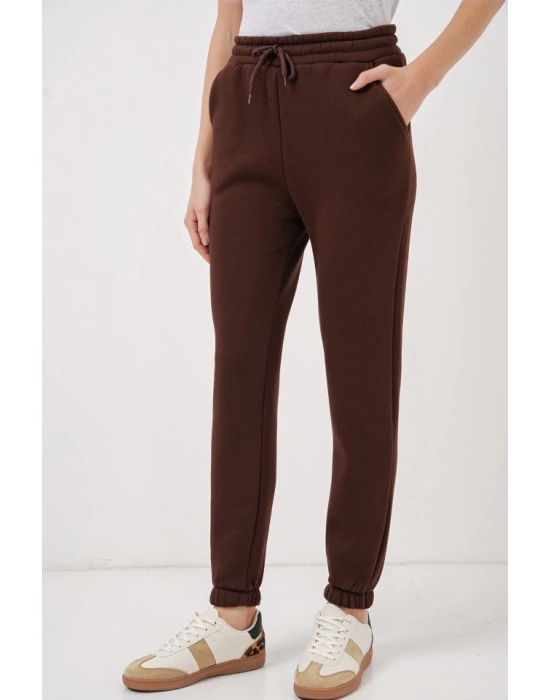 55450 Üç İplik Eşofman Altı  Kahverengi