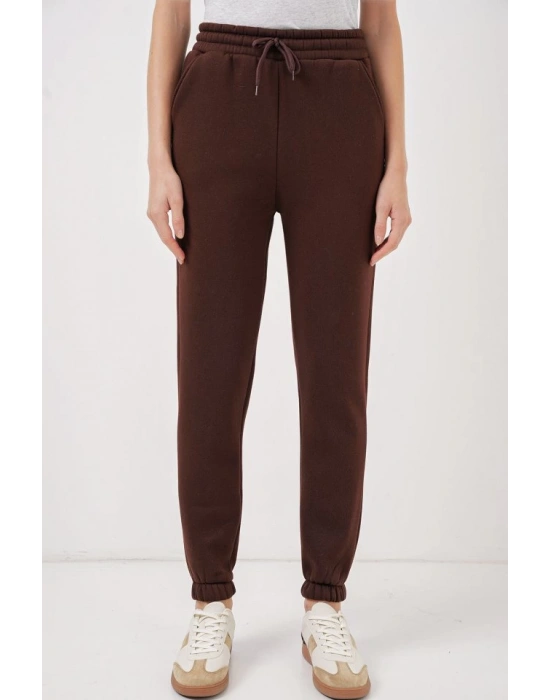 55450 Üç İplik Eşofman Altı  Kahverengi