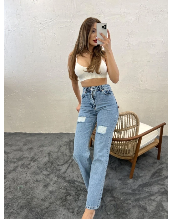 6373 DENİM SLIM PALAZZO FITMAVİ