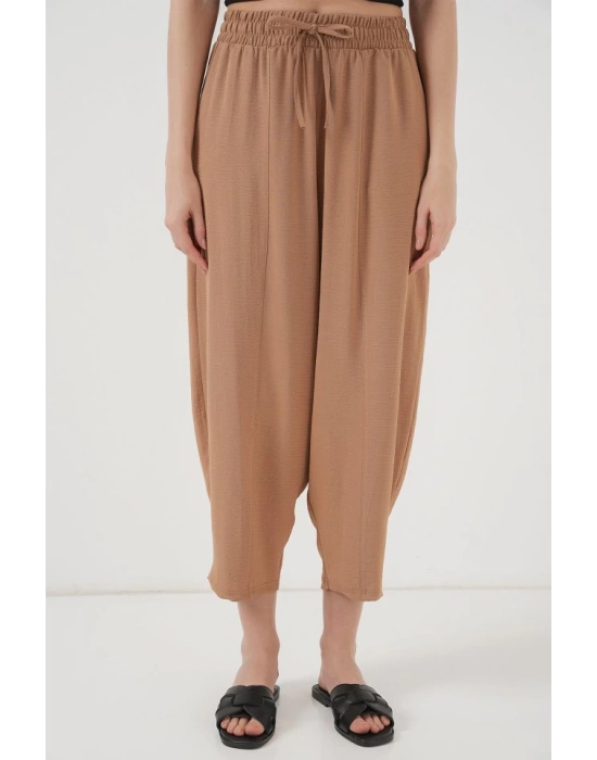 6591 Dokuma Şalvar Pantolon  Camel