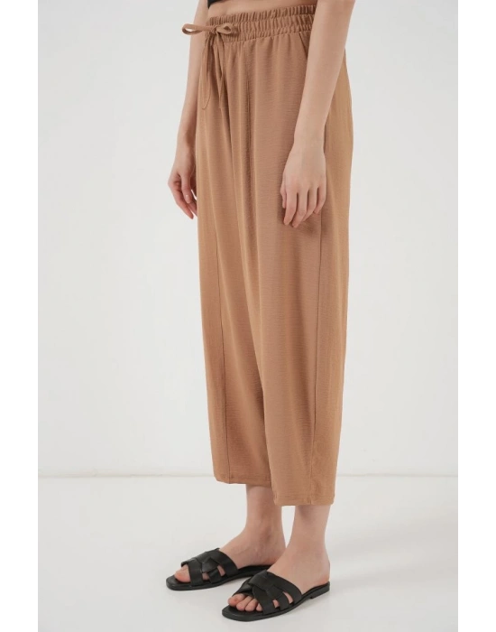 6591 Dokuma Şalvar Pantolon  Camel