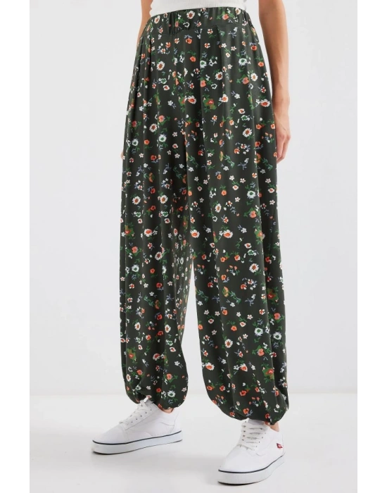 6665 Desenli Şalvar Pantolon  Haki