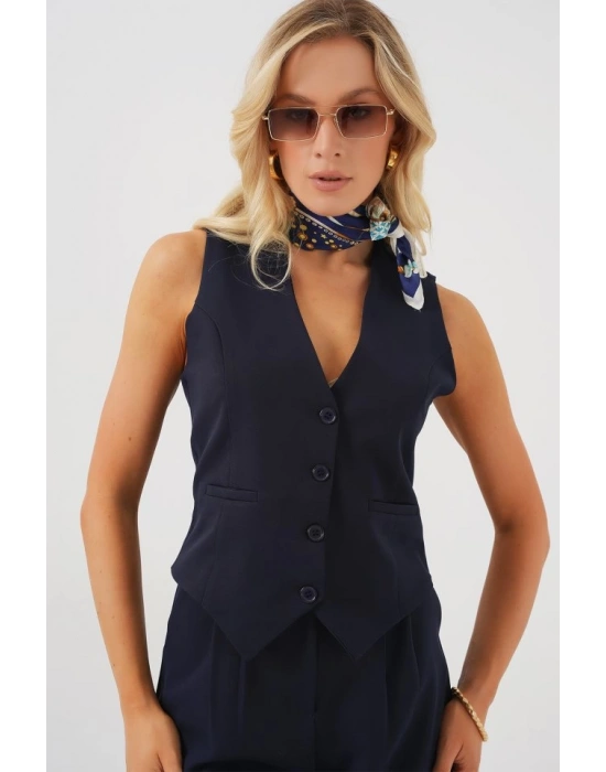 6709 Yelek Pantolon İkili Takım  Lacivert